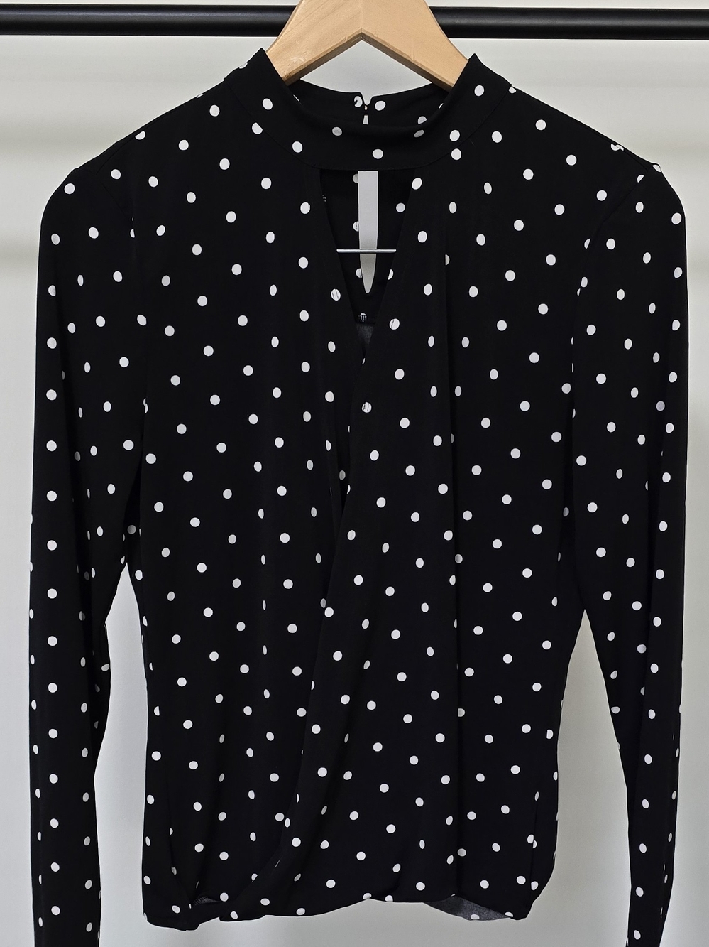 The Limited Black and White Polka Dot Long-Sleeve Top